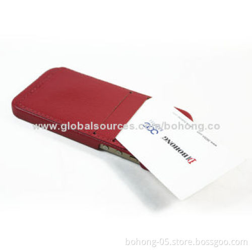 Card holder case for iPhone 5S,PC with PU sticker and card slot